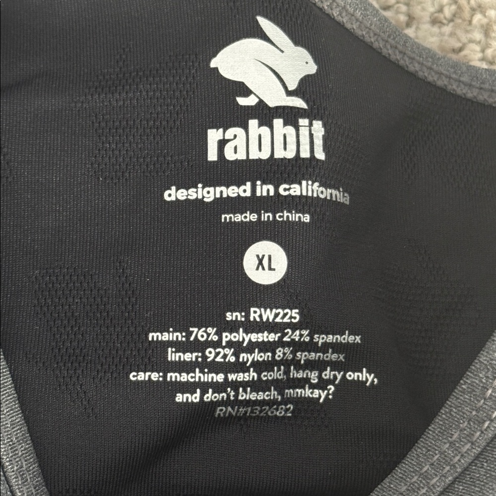Rabbit Strappy Pocket Sports Bra Women’s padded XL running athletic gray - Picture 4 of 5